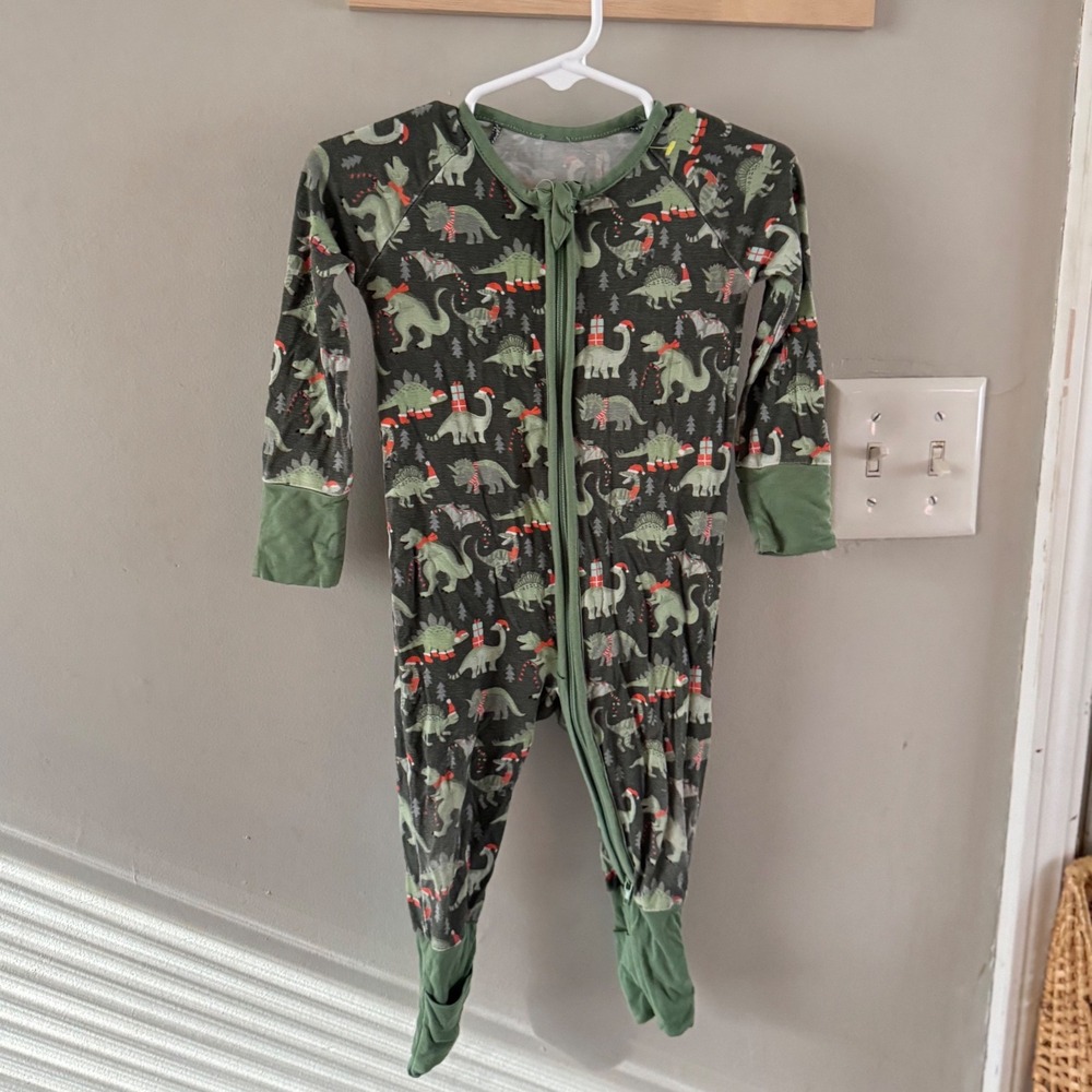 6/12m dinosaur bamboo convertible footie